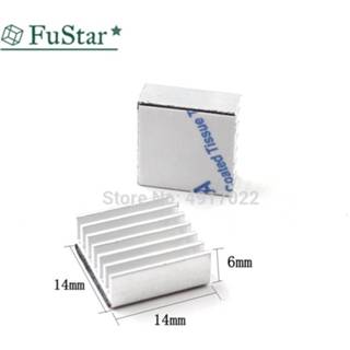 👉 Radiator zilver 10pcs Silver Computer Cooler Aluminum Heatsink Heat sink for Electronic Chip dissipation Cooling Pads 14*14*6mm