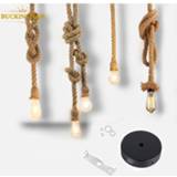 👉 Hanger Vintage hemp rope pendant light retro loft industrial hanging lamp creative country style edison bulb home decoration