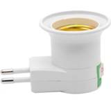 👉 Bulb adapter small 1pc E27 EU Round-Foot Socket Type + ON/OFF Mobile Lamp Holder Night Converter