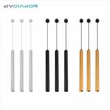 👉 Hanger wit zwart Nordic Long Tube Pendant Lights Hanging Kitchen Light White Black Golden Length Adjustable Home Dining Room Lighting