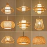 👉 Hanger Chinese Bamboo Retro Hanging Light Fixtures Wicker Pendant Living Room Hotel Restaurant Aisle Lamp Decor