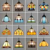 👉 Hanger Artpad Mediterranean Style Moroccan Lamp Stained Glass Shade AC110V-220V Mosaic LED Pendant Lights for Hallway Aisle Corridor