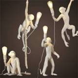 👉 Hanger zwart wit resin goud Black White Gold Monkey Lamp Pendant Light Nordic Living Room Art Parlor Study lustre Hanging Home Decor Fixture