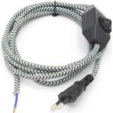 👉 Switch 220V AC Europe Plug Power Cord With Dimmer Textile Braided Cable Electrical Cords