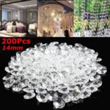 Hanger 200pcs Clear 14mm Crystal Glass Pendant Light Ball Prism Faceted Candlestick Parts Lamp Home Decor