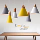 👉 Hanger multicolor Nordic Combined Bar Real Wood Pendant Lights Aluminum Lamp Shade Lamps for Dining Room Home Lighting Fixture