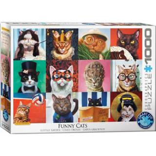 👉 Puzzel nederlands dieren legpuzzels Funny Cats - Lucia Heffernan (1000 stukjes) 628136655224