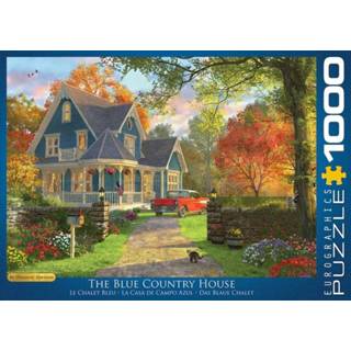 👉 Puzzel blauw engels legpuzzels The Blue Country House - Dominic Davison (1000 stukjes) 628136609784