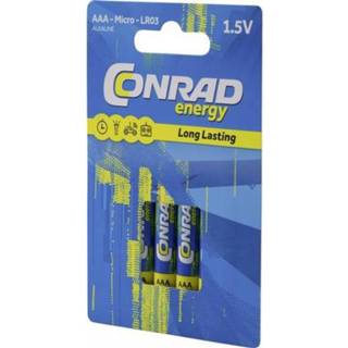 👉 Batterij alkaline AAA (potlood) Conrad energy LR03 1300 mAh 1.5 V 4 stuk(s) 4064161002064