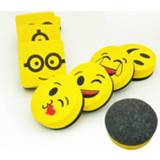Whiteboard geel 4pcs Yellow Smile Face Eraser Magnetic Board Erasers Wipe Dry School Blackboard Marker Cleaner 6 Styles Randomly Sent
