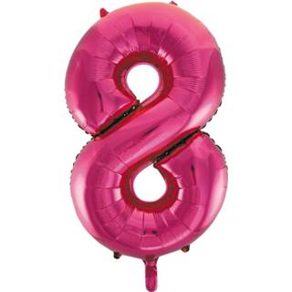 👉 Roze volwassenen ballon cijfer 8