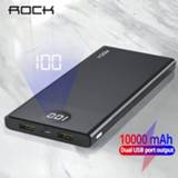 👉 Powerbank ROCK Power Bank 10000mAh LED Display Portable Charging 10000 mAh USB External Battery Charger For Xiaomi Mi 9 8 iPhone