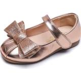 👉 Shoe zwart goud zilver meisjes ULKNN girls soft sole shoes Gold black silver flats 2019 autumn princess children's flat bow cute single little