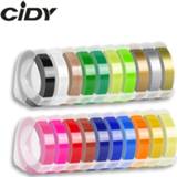 Labelmaker plastic PVC CIDY 1pcs 9MM 6MM 12MM Dymo 3D Embossing Tape for Label Maker 1610 12965 1880 1540 Motex E101
