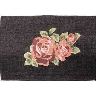 👉 Vloerkleed zwart groen polyester active Kare Roses Black 240x170 cm 4025621510055