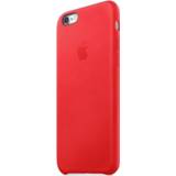 👉 Rood leather leer unicolor unisex Backcover voor de iPhone 6(s) Plus - Red 888462508087
