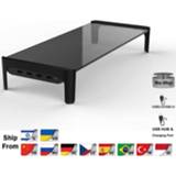 Monitor Desktop Notebook Laptop Stand Space Bar Non-slip Desk Riser with 4ports USB Hub Data Transmission and Fast Charger 501L