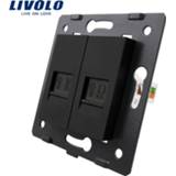 👉 Microphone plastic mannen wit zwart Manufacture Livolo,Wall Socket Accessory, The Base of Telephone,Computer Socket,TV ,sound,video,microphone Outlet ,black color