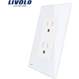 👉 Livolo US Standard Socket(15A), WhiteCrystal Glass, AC 110~220V, Wall Powerpoints With Plug, VL-C5C2US-11