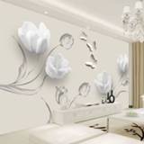 👉 Sofa 3D Wallpaper Modern Tulip Butterfly Flowers Photo Wall Murals Living Room TV Background Cloth Eco-Friendly Papers