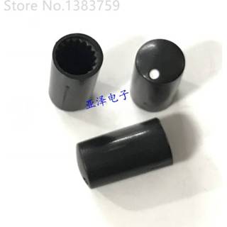 👉 Potentiometer zwart 10pcs 7.5*14MM knob 6MM serrated hole matching hat black