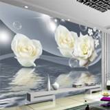 👉 Sofa wit rose Photo Wallpaper 3D Stereo White Flower Bubble Mural Wall Paper Living Room TV Backdrop Cloth Home Decor Coverings