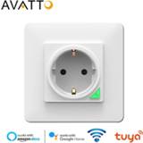 👉 Afstandsbediening AVATTO Smart Wall Socket，Tuya life APP Voice Remote Control EU 16A Wifi Power Plug Works With Google Home Alexa IFTTT