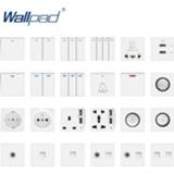 👉 Lichtschakelaar wit plastic Wallpad White Wall Light Switch Power Socket Electrical Outlet Function Key Only DIY Free Combination 55*55mm