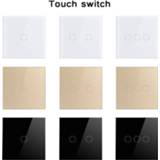 👉 Switch EU/UK Standard Wall Switch, Light Touch 2 Gang 1 Way AC110V 220V