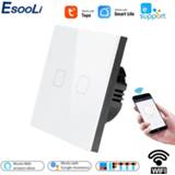 👉 Switch Esooli EU Standard Tuya/Smart Life/ewelink 2 Gang 1 Way WiFi Wall Light Touch for Google Home Amazon Alexa Voice Control