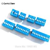 👉 Switch blauw 10pcs Slide Type Module 1 2 3 4 5 6 7 8 10 PIN 2.54mm Position Way DIP Pitch Toggle Blue Snap Dial