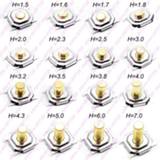 Switch High Quality 50PCS 5.2x5.2x1.5mm to 9mm 4PIN SMT Metal Tactical Push Button Tact Key Speaker Audio