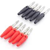 👉 Luidspreker rood zwart 10pcs 4pcs 4mm Banana Plugs Connector Solderless video Musical Speaker Stackable Cable Wire Pin Plug Connectors Red Black