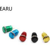 👉 Switch rood blauw donkergroen zwart geel aluminium 12mm Oxide Red Blue Green Black Yellow Waterproof Metal Push Button High Flat Head Momentary Fixation Latching