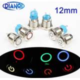 👉 Switch 12mm LED 3V 5V 12V 24V 220V Metal Button Momentary Latching push auto reset waterproof illuminated Ring