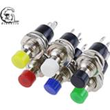 👉 Switch rood geel donkergroen blauw zwart wit 6pcs PBS-110 Mini Momentary Push Button for Model Railway Hobby 7mm pbs110 red yellow green blue black white