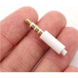 👉 Stereo headset wit 4pcs/lot 3.5mm Plug With Tail 4 Pole 3.5 Mm Audio Jack Adaptor Connector For Iphone White