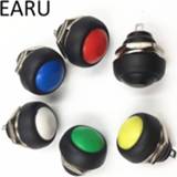 👉 Switch blauw wit donkergroen rood geel zwart 5pcs DIY Mini 12mm Momentary Waterproof Push Button Horn Blue White Green Red Yellow Black 1A 250V Self-reset Wholesale