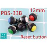 👉 Switch zwart rood donkergroen geel blauw 10Pcs PBS-33b Black/Red/Green/Yellow/Blue 12mm Waterproof Momentary Push button