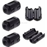 Clipon 5 Pcs 5mm Clip-On Ferrite Ring Core Noise Suppressor For EMI RFI Clip Cable Active Components Filters