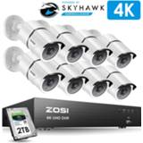 👉 CCTV camera ZOSI 4K 8CH Ultra HD System H.265+ DVR Kit with 2TB HDD 8PCS 8MP TVI Outdoor Home Video Security Surveillance