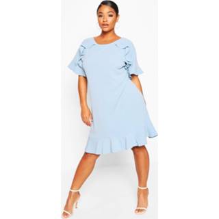 👉 Dress vrouwen sky Plus Ruffle Detail Shift Dress,