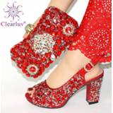 👉 Shoe vrouwen High Quality Afircan Shoes and Bag Set Decorated with Rhinestone Nigerian Party Women Wedding