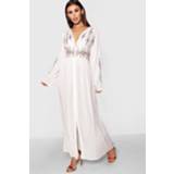 👉 Petite Embroidered Button Front Maxi Dress, Ivory