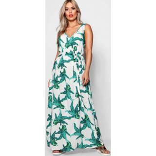 👉 Plus Floral Print V Neck Maxi Dress, White