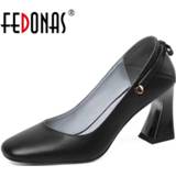 👉 Shoe leather vrouwen FEDONAS Women Pumps Butterfly Knot Lace Up Cow Concise Popular Fashion Working Prom Shoes Spring Summer Woman