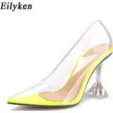 👉 Sandaal transparent PVC vrouwen Eilyken Clear Pumps Sandals Strange Style Perspex Heel Point Toes Womens Party Shoes Nightclub 35-42
