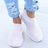 👉 Women Sneakers Female Knitted Vulcanized Shoes Casual Slip On Ladies Flat Shoe Mesh Trainers Soft Walking Footwear Zapatos Mujer