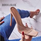 👉 Slippers PVC vrouwen 2020 Summer Pumps Sexy Sandals Shoes Women Thin High Heels Open Toe Sandal Lady Pump Mules Size 35-42