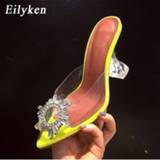 👉 Shoe transparent PVC vrouwen Eilyken Women Pumps Crystal Cup heeled Summer Shoes Woman Pointed toe High heels Party Prom Sandals